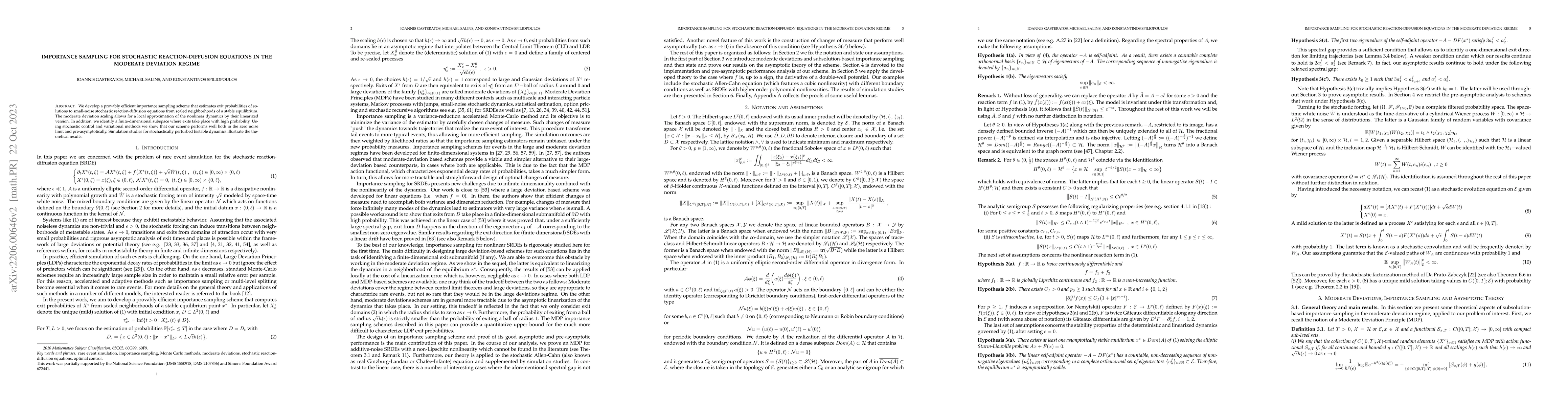 Thumbnail for Importance sampling for stochastic reaction-diffusion equations in the
  moderate deviation regime