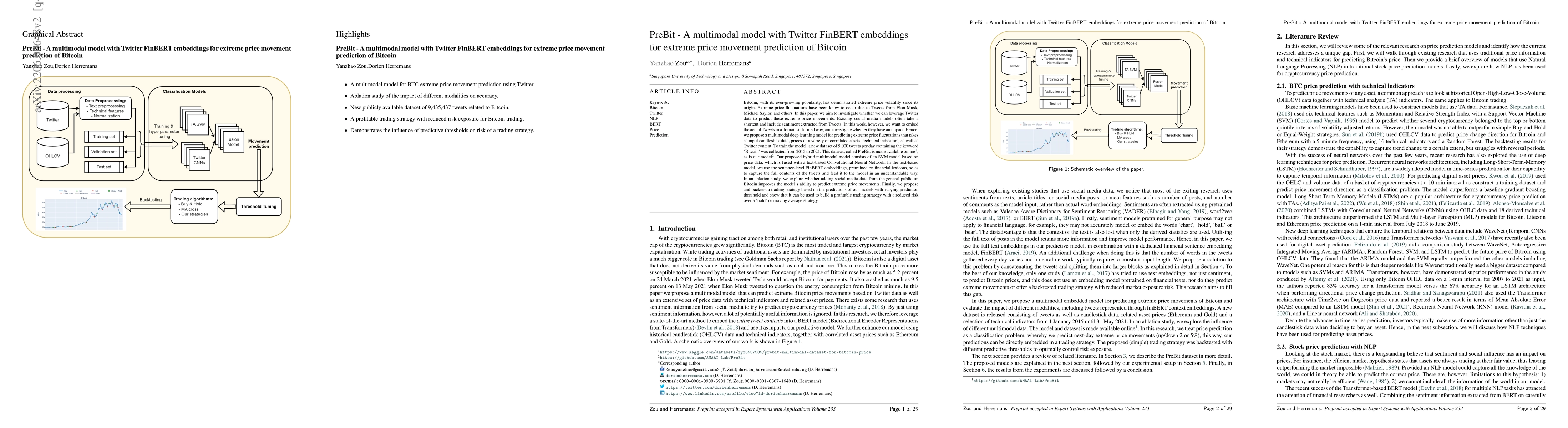 Thumbnail for PreBit -- A multimodal model with Twitter FinBERT embeddings for extreme
  price movement prediction of Bitcoin