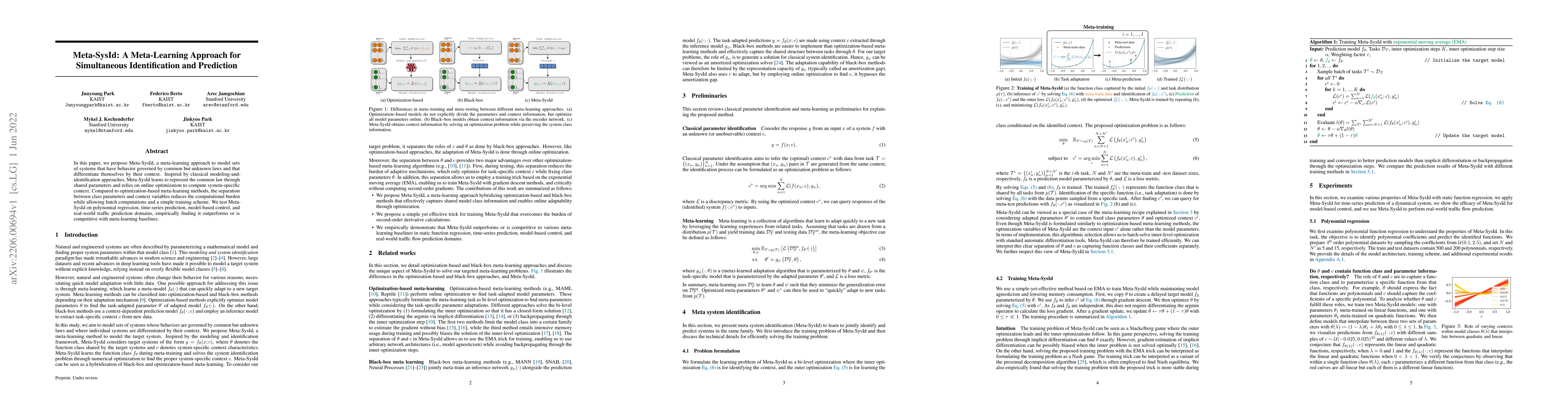 Thumbnail for Meta-SysId: A Meta-Learning Approach for Simultaneous Identification and
  Prediction
