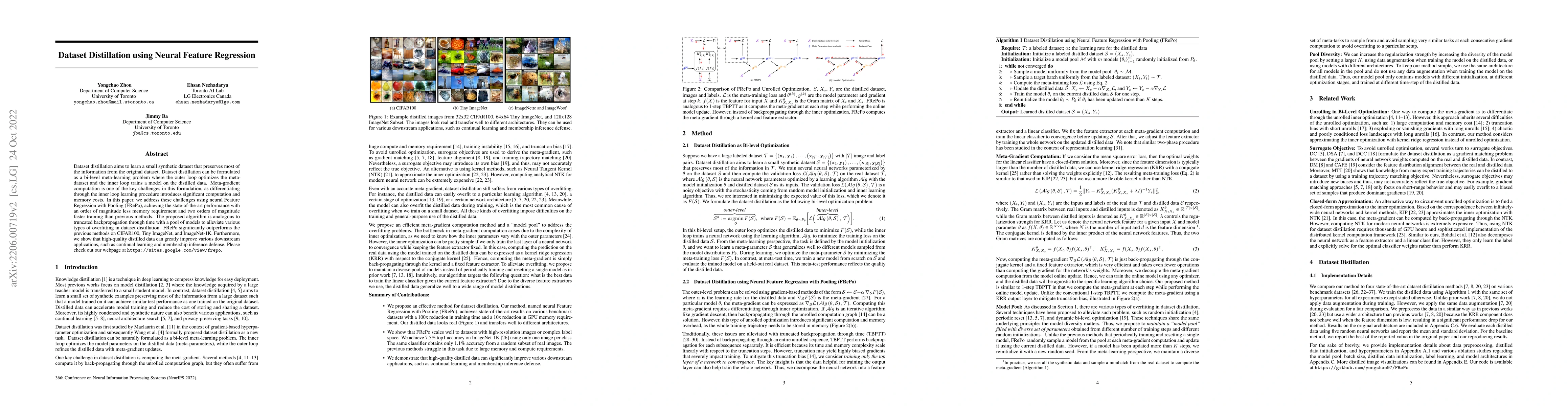 Thumbnail for Dataset Distillation using Neural Feature Regression