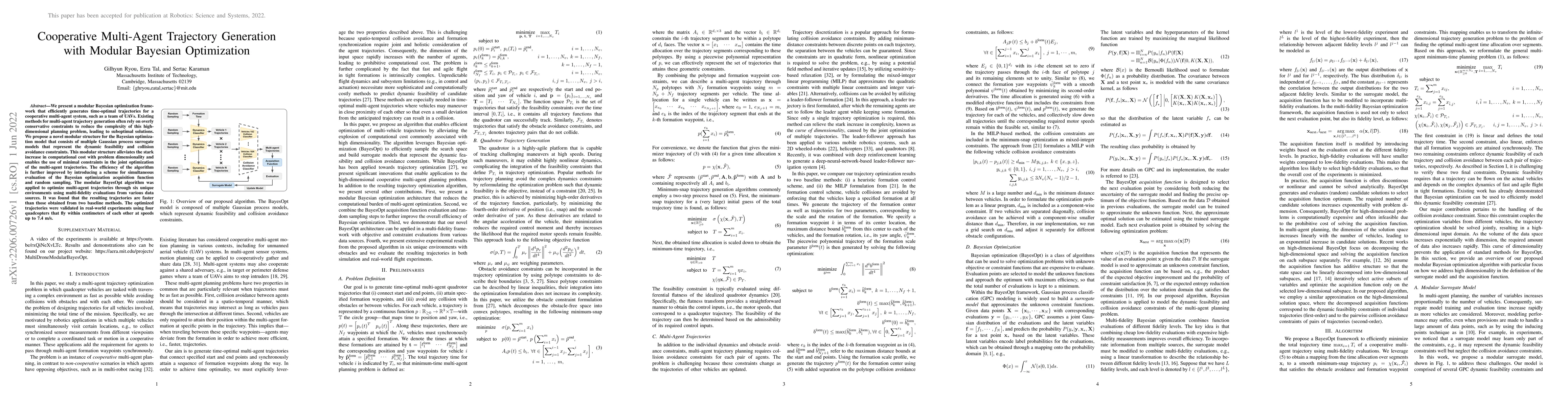 Thumbnail for Cooperative Multi-Agent Trajectory Generation with Modular Bayesian
  Optimization