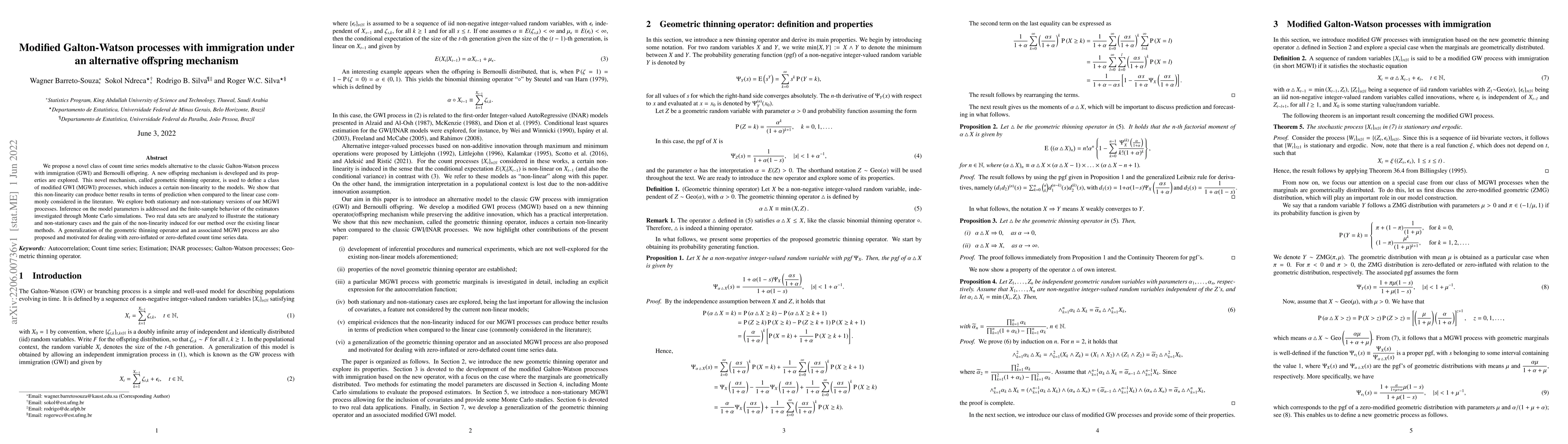 Thumbnail for Modified Galton-Watson processes with immigration under an alternative
  offspring mechanism