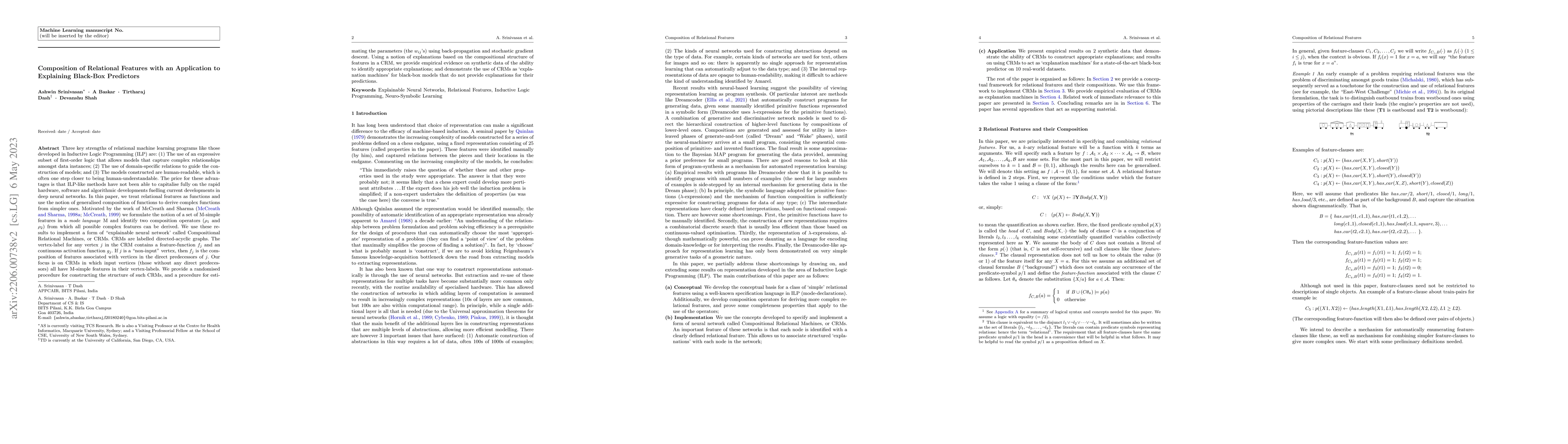 Thumbnail for Composition of Relational Features with an Application to Explaining
  Black-Box Predictors