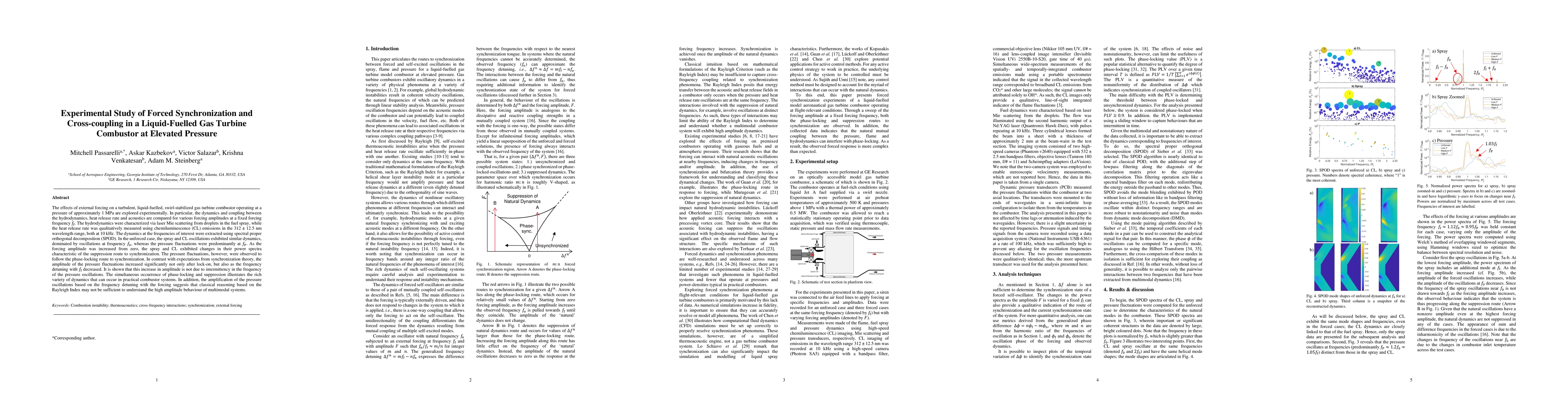Thumbnail for Experimental Study of Forced Synchronization and Cross-coupling in a
  Liquid-Fuelled Gas Turbine Combustor at Elevated Pressure