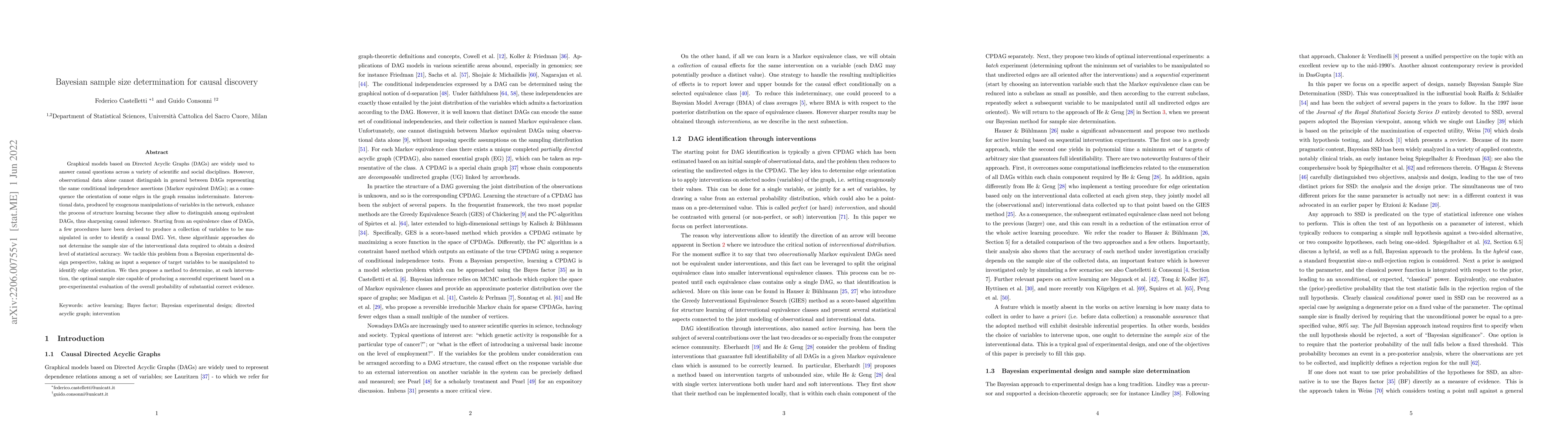 Thumbnail for Bayesian sample size determination for causal discovery