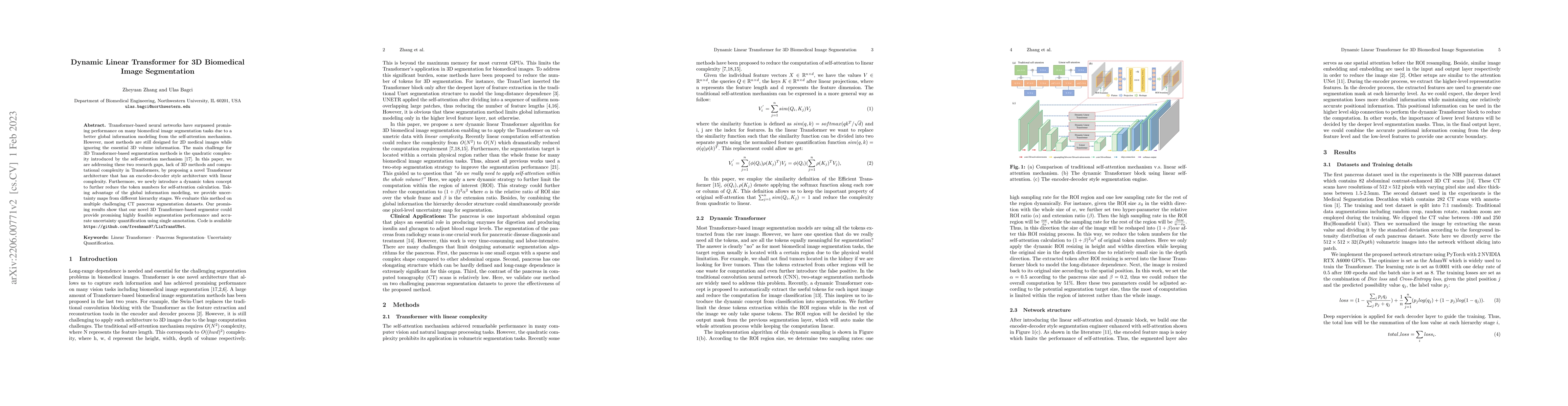 Thumbnail for Dynamic Linear Transformer for 3D Biomedical Image Segmentation