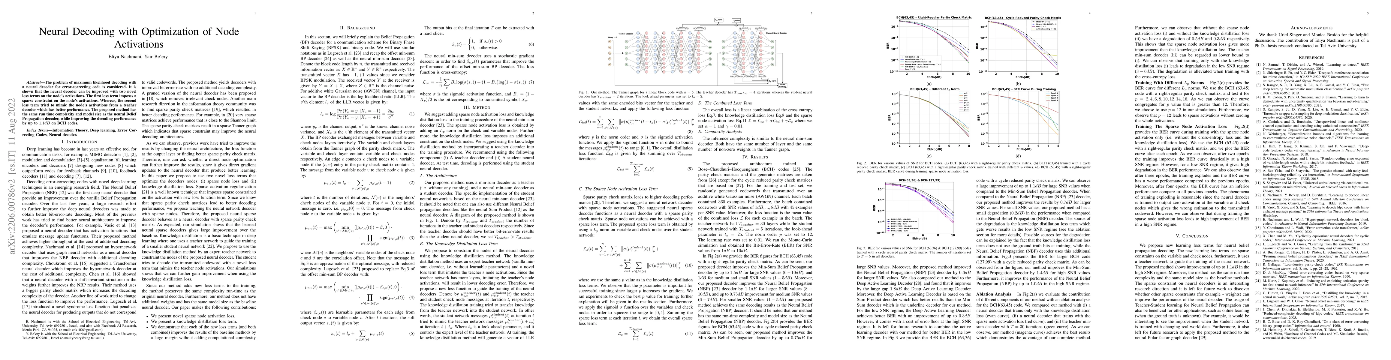 Thumbnail for Neural Decoding with Optimization of Node Activations