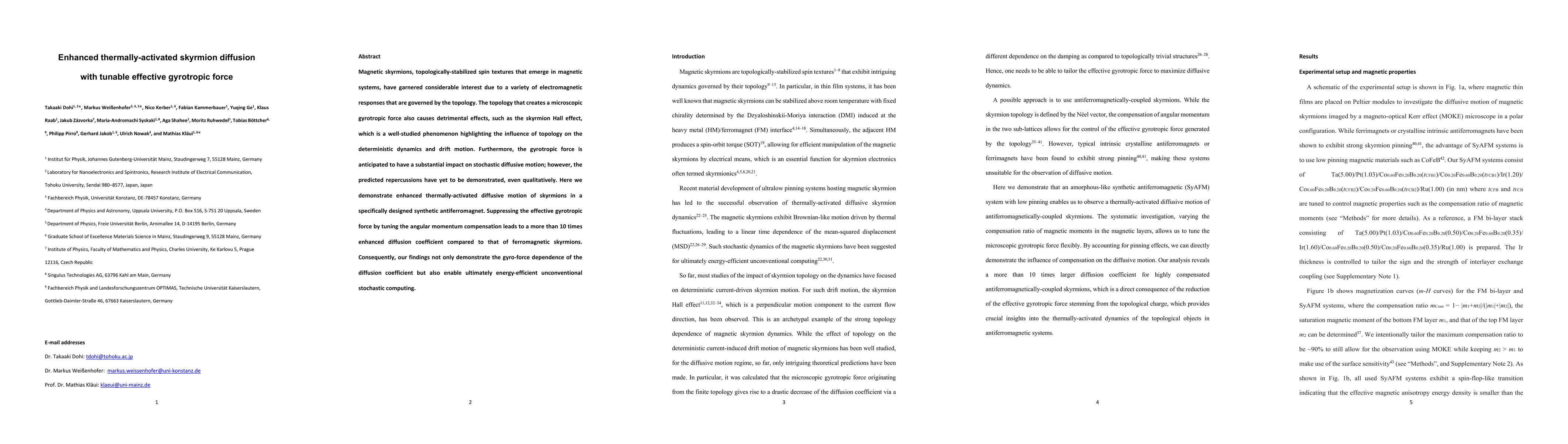 Thumbnail for Enhanced thermally-activated skyrmion diffusion with tunable effective
  gyrotropic force