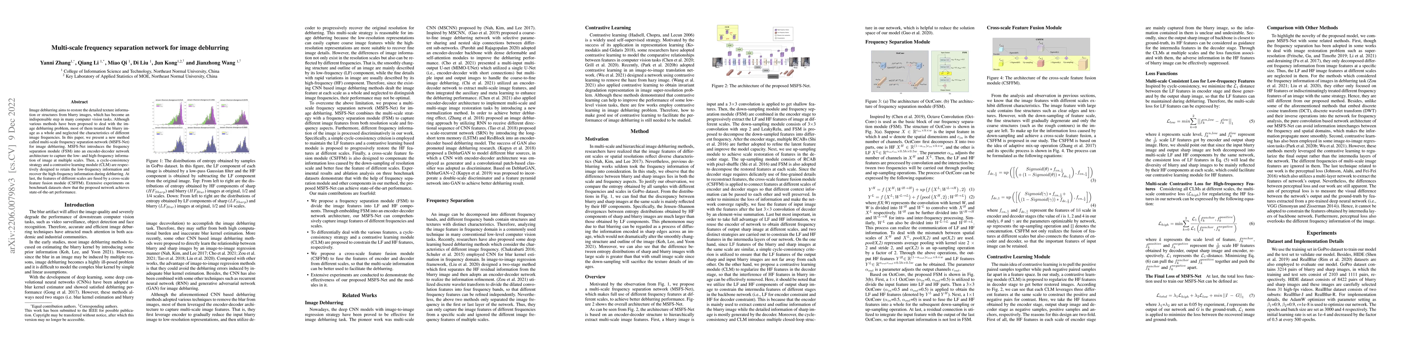 Thumbnail for Multi-scale frequency separation network for image deblurring