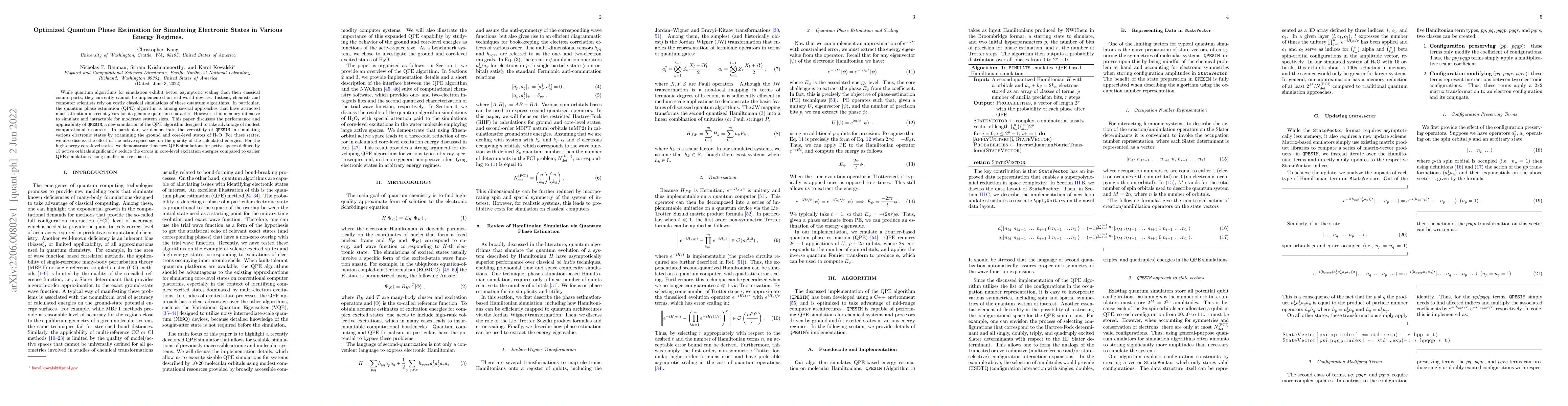 Thumbnail for Optimized Quantum Phase Estimation for Simulating Electronic States in
  Various Energy Regimes