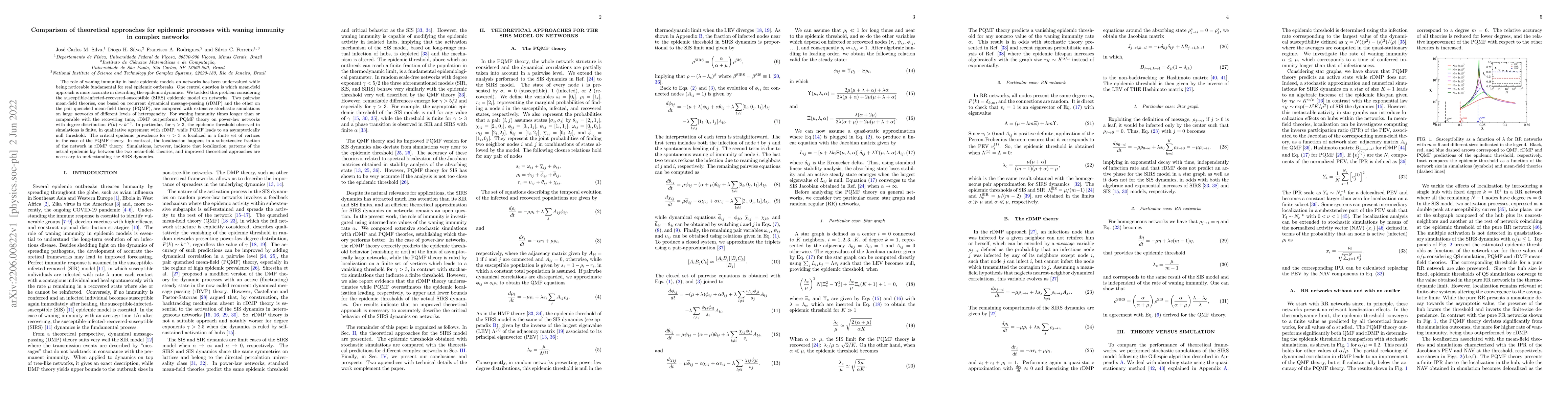 Thumbnail for Comparison of theoretical approaches for epidemic processes with waning
  immunity in complex networks