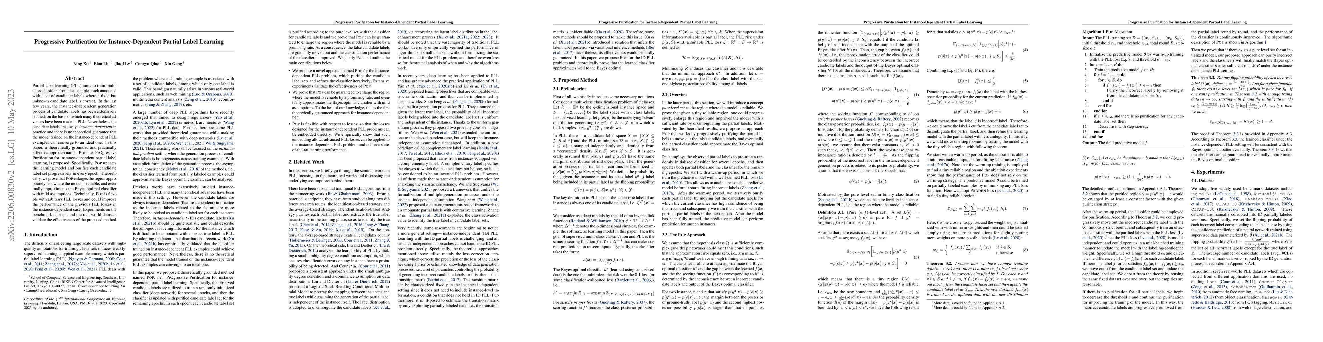 Thumbnail for Progressive Purification for Instance-Dependent Partial Label Learning