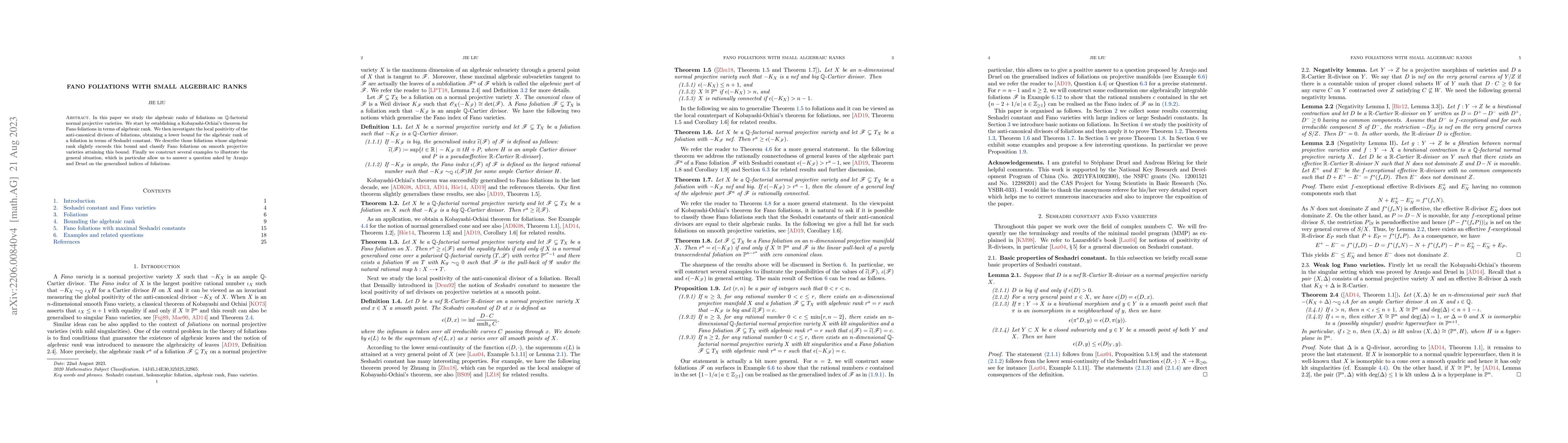Thumbnail for Fano foliations with small algebraic ranks