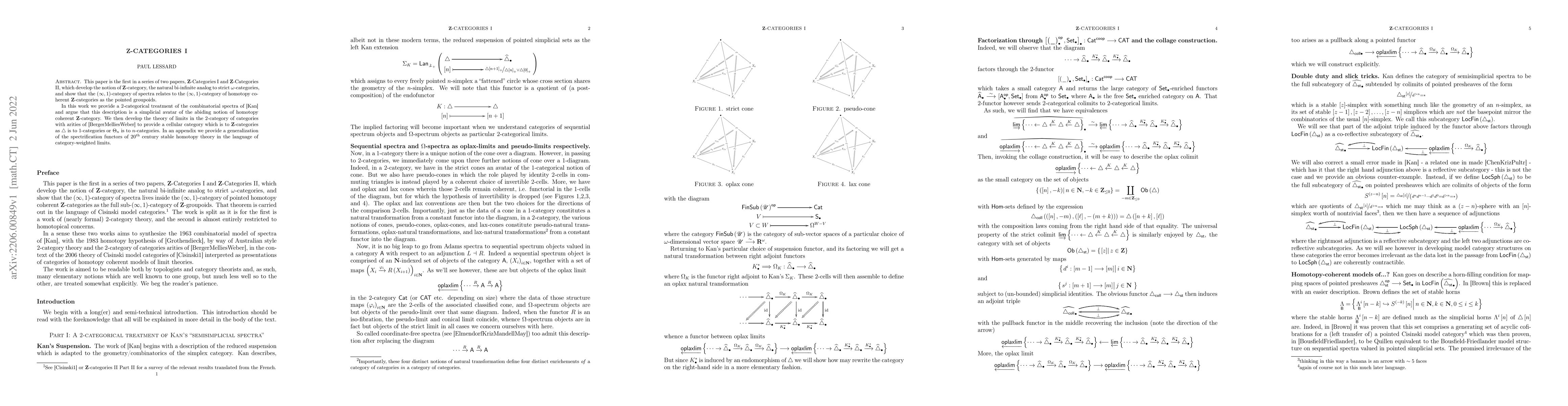 Thumbnail for $\mathbf{Z}$-Categories I