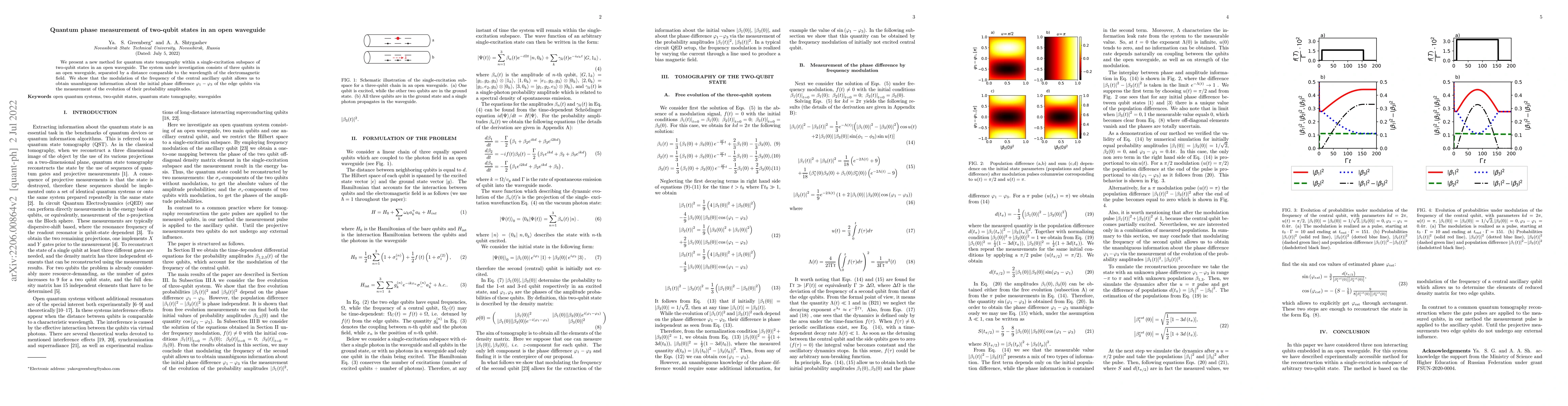 Thumbnail for Quantum phase measurement for two-qubit states in an open waveguide