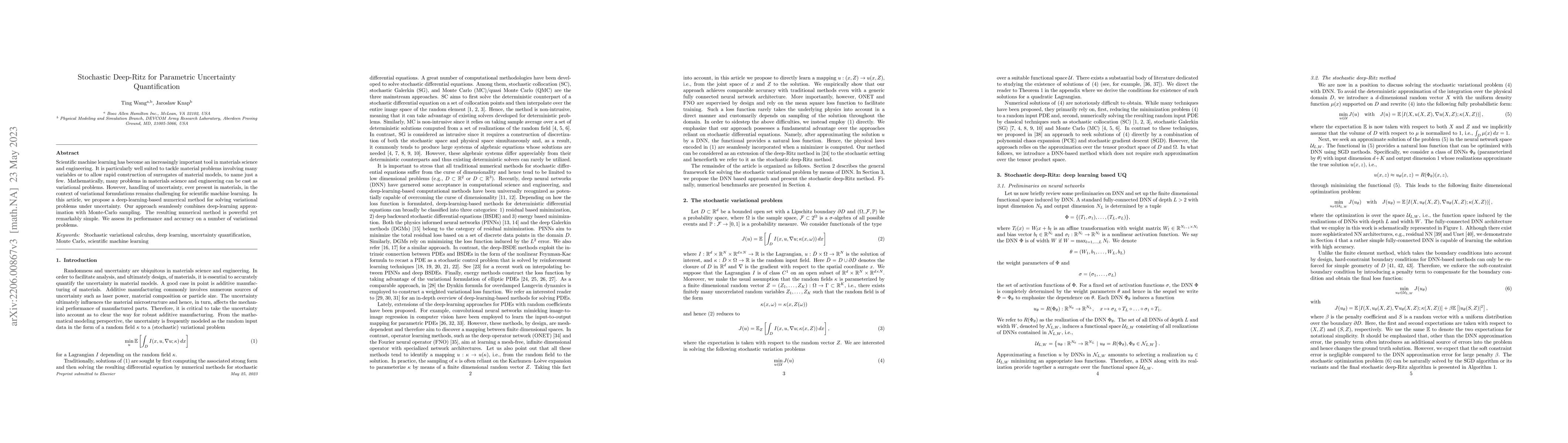 Thumbnail for Stochastic Deep-Ritz for Parametric Uncertainty Quantification