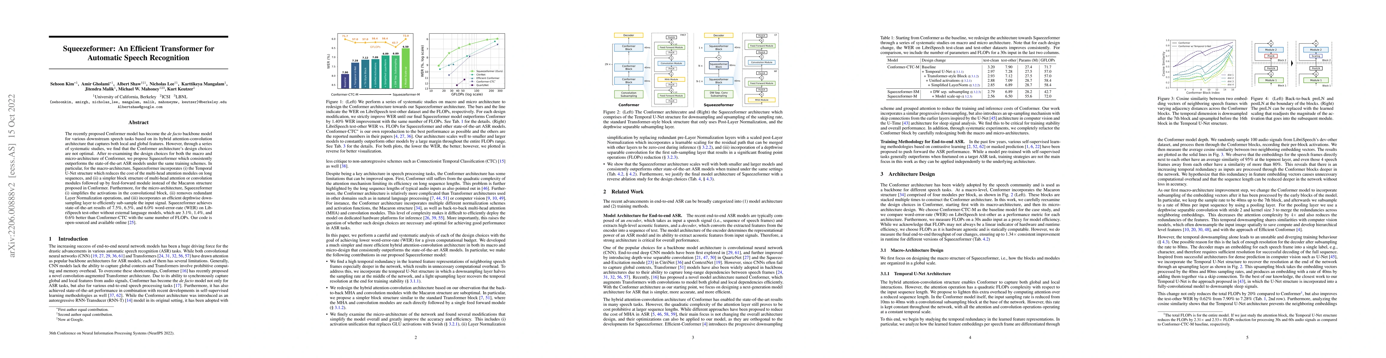 Thumbnail for Squeezeformer: An Efficient Transformer for Automatic Speech Recognition