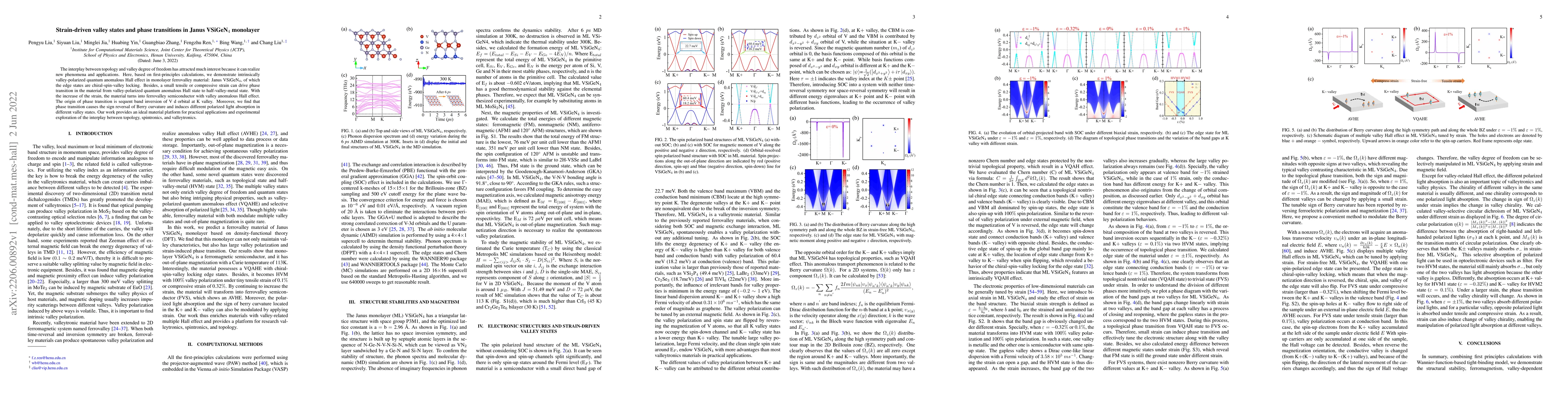 Thumbnail for Strain-driven valley states and phase transitions in Janus VSiGeN4
  monolayer