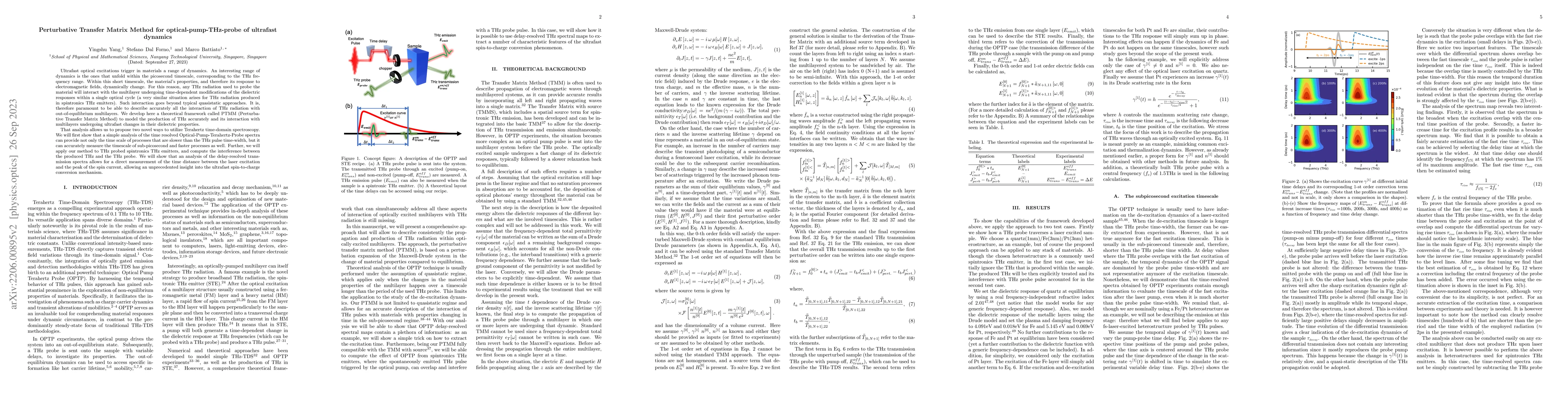 Thumbnail for Perturbative Transfer Matrix Method for optical-pump-THz-probe of
  ultrafast dynamics