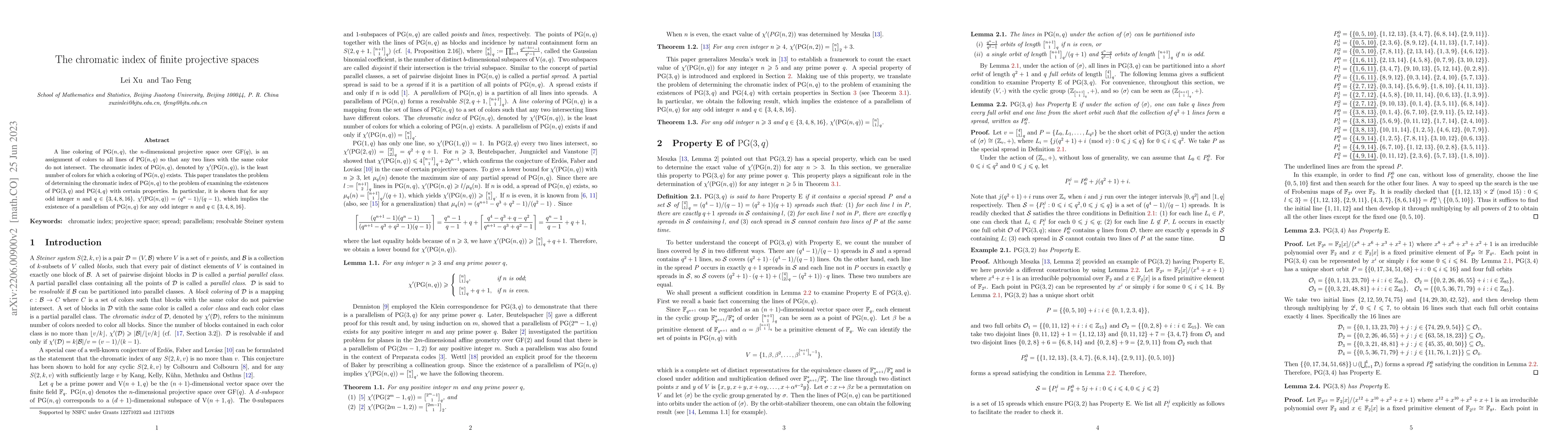 Thumbnail for The chromatic index of finite projective spaces
