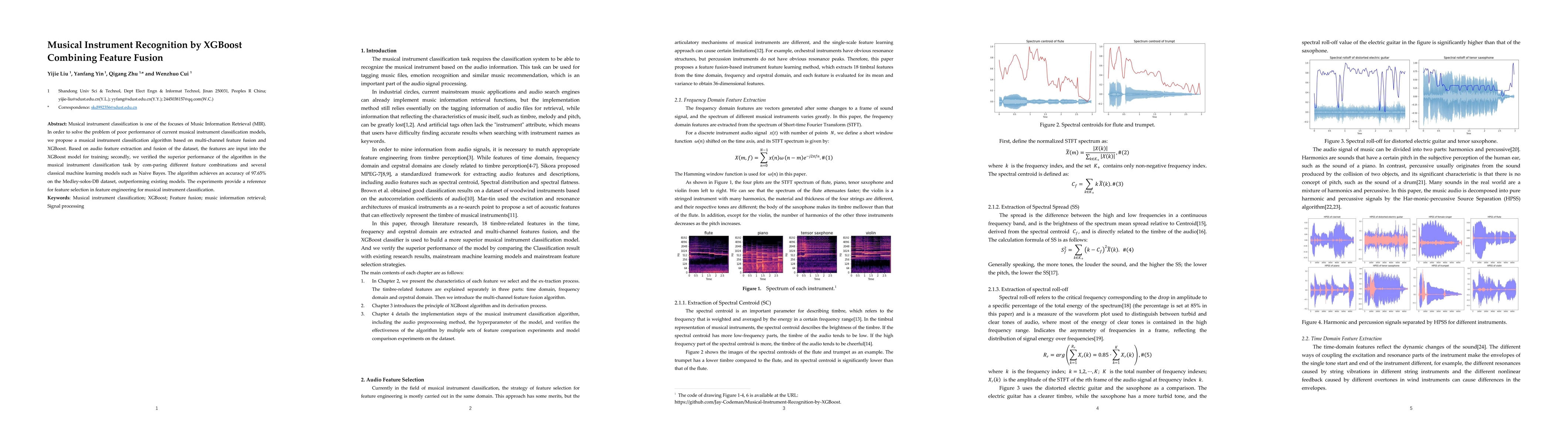 Thumbnail for Musical Instrument Recognition by XGBoost Combining Feature Fusion