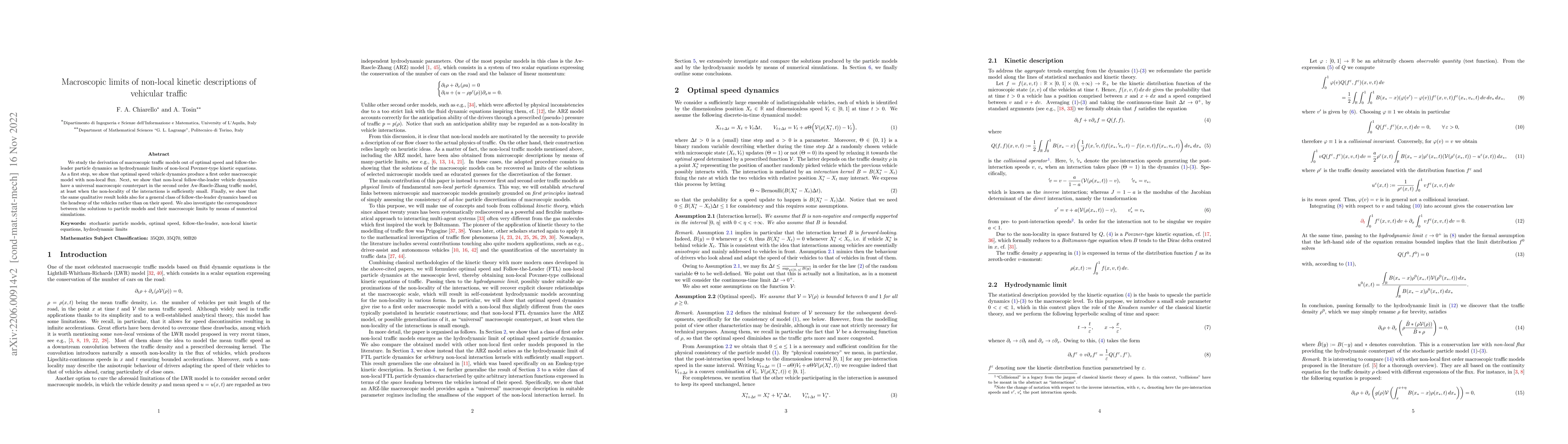 Thumbnail for Macroscopic limits of non-local kinetic descriptions of vehicular
  traffic
