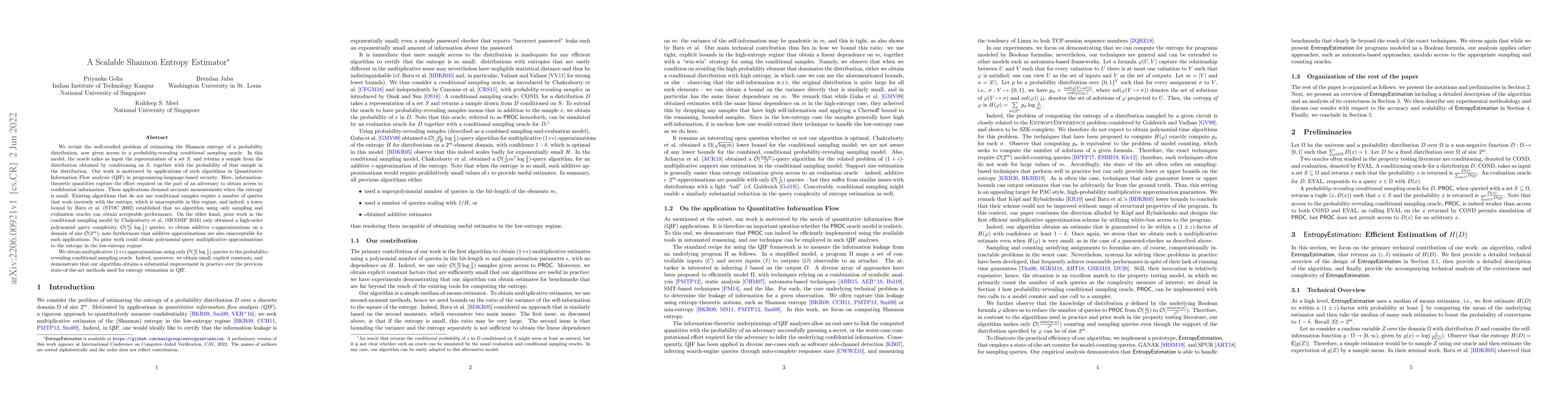 Thumbnail for A Scalable Shannon Entropy Estimator
