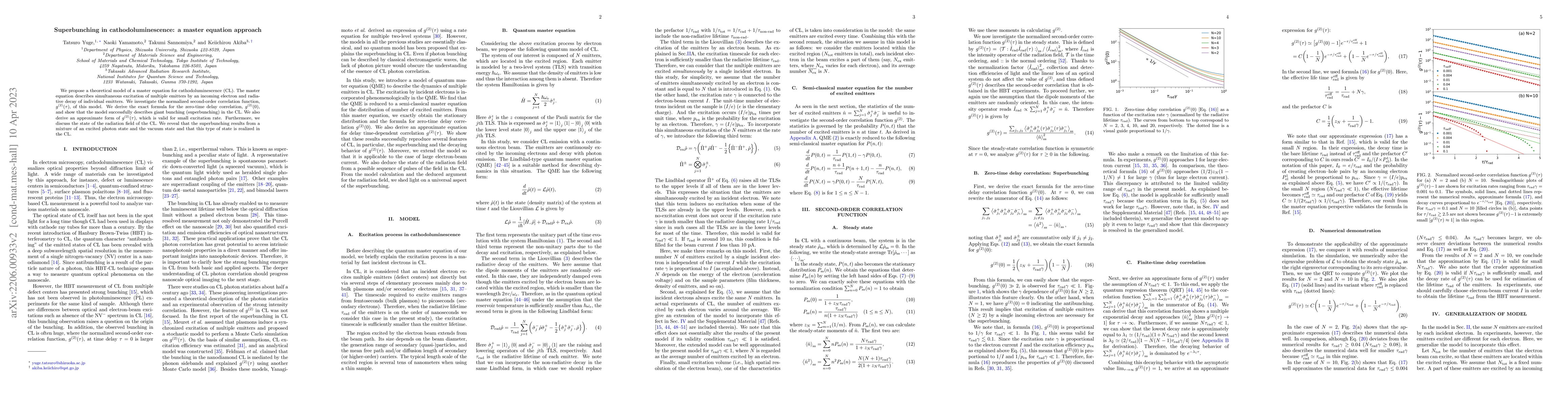Thumbnail for Superbunching in cathodoluminescence: a master equation approach