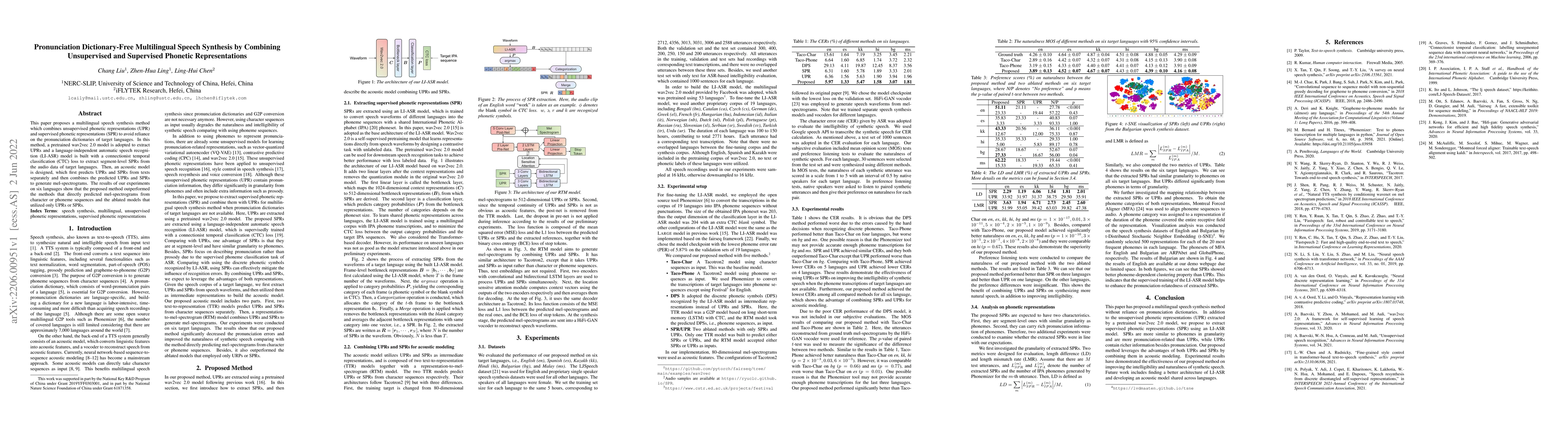 Thumbnail for Pronunciation Dictionary-Free Multilingual Speech Synthesis by Combining
  Unsupervised and Supervised Phonetic Representations