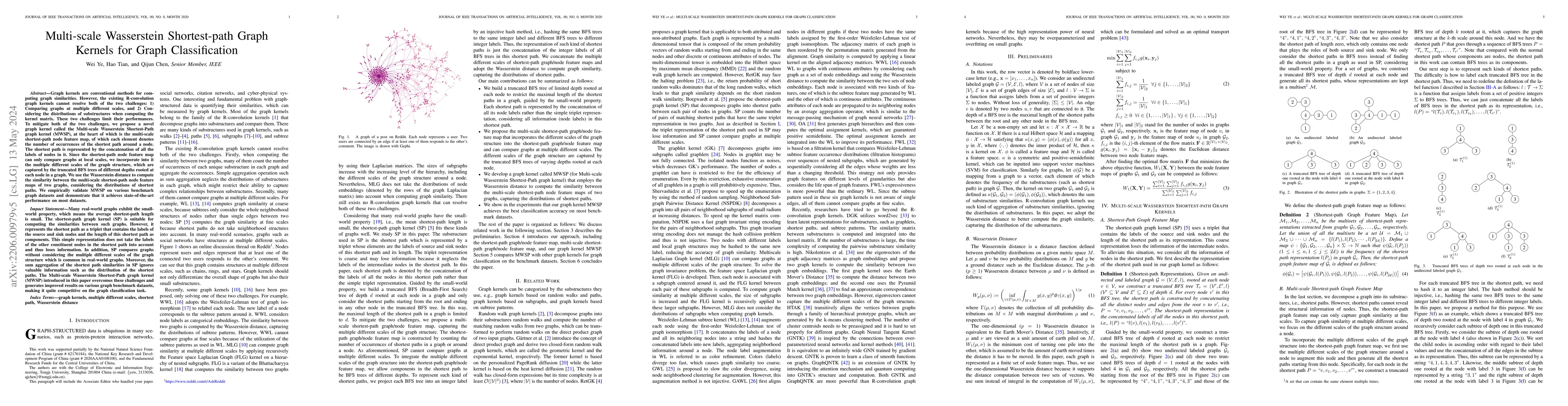 Thumbnail for Multi-scale Wasserstein Shortest-path Graph Kernels for Graph
  Classification