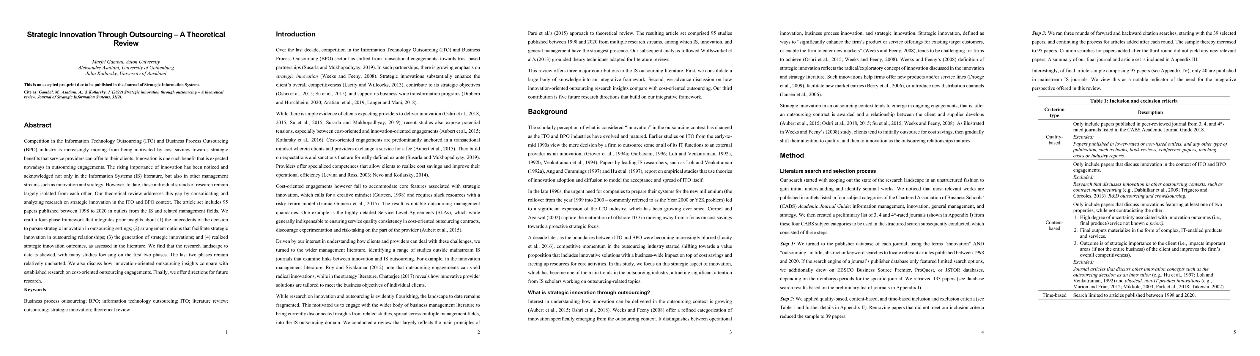 Thumbnail for Strategic Innovation Through Outsourcing: A Theoretical Review