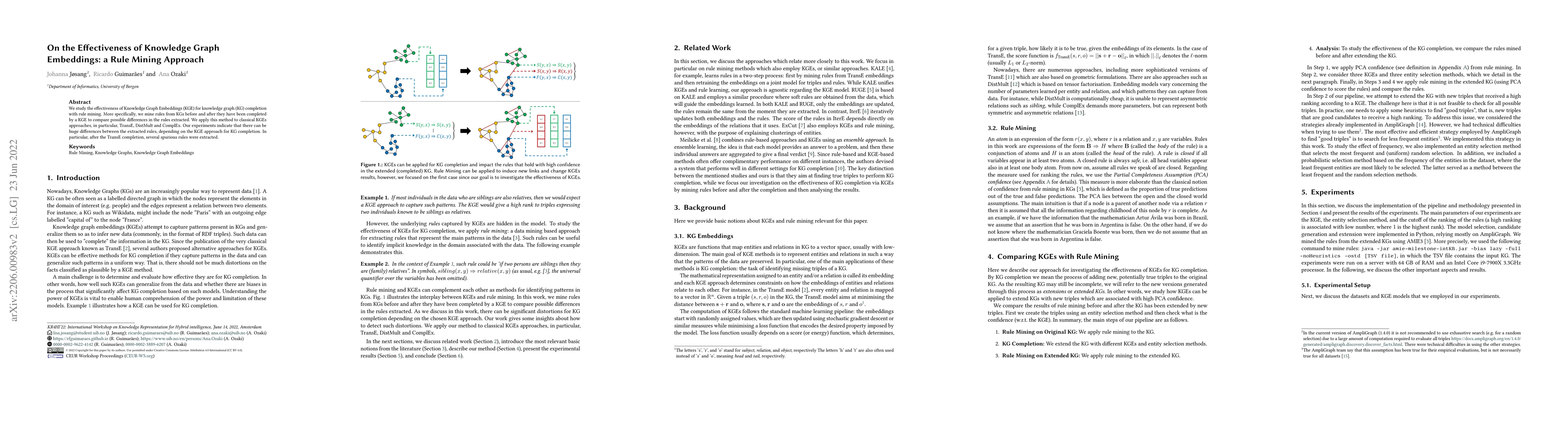 Thumbnail for On the Effectiveness of Knowledge Graph Embeddings: a Rule Mining
  Approach