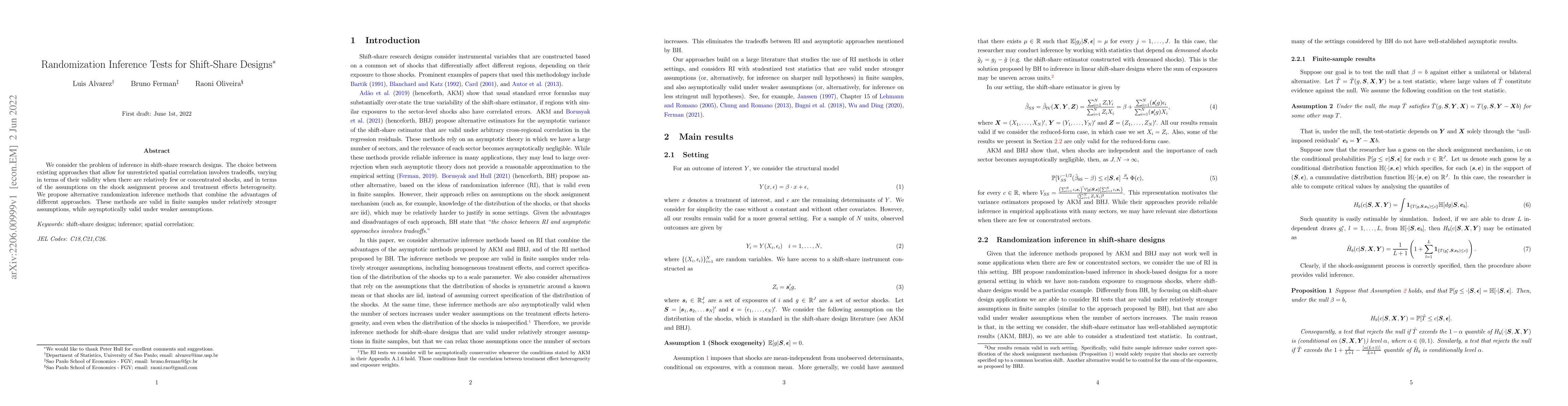 Thumbnail for Randomization Inference Tests for Shift-Share Designs