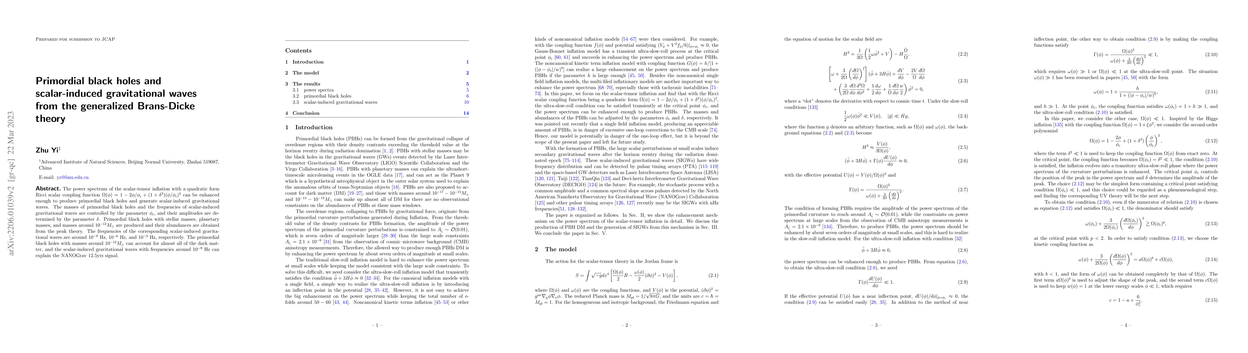 Thumbnail for Primordial black holes and scalar-induced gravitational waves from the
  generalized Brans-Dicke theory
