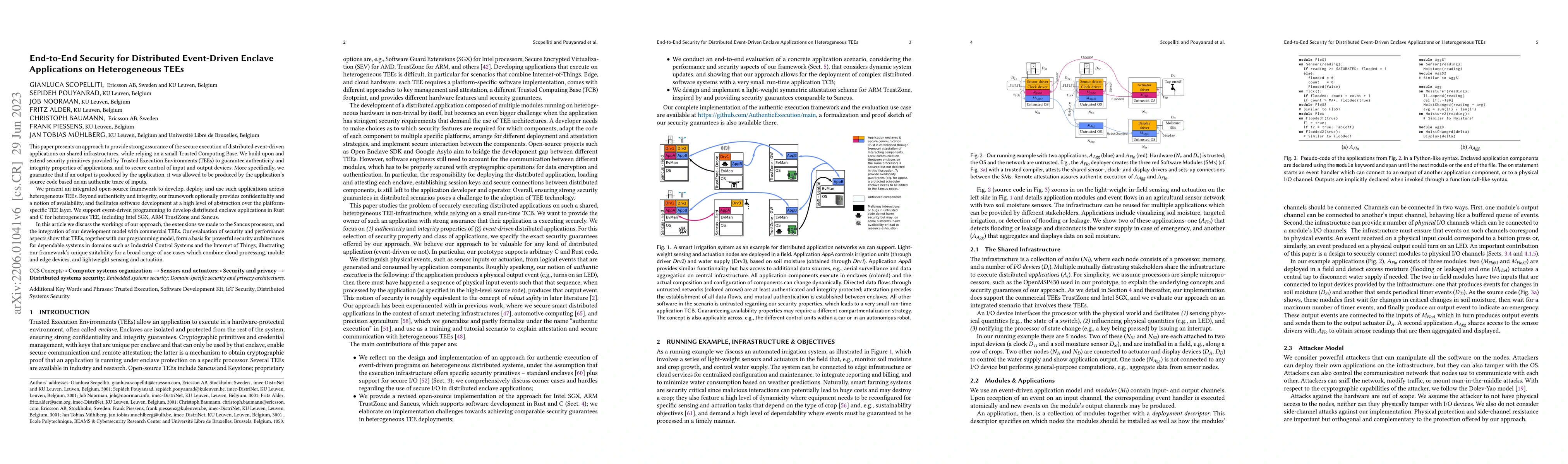 Thumbnail for End-to-End Security for Distributed Event-Driven Enclave Applications on
  Heterogeneous TEEs