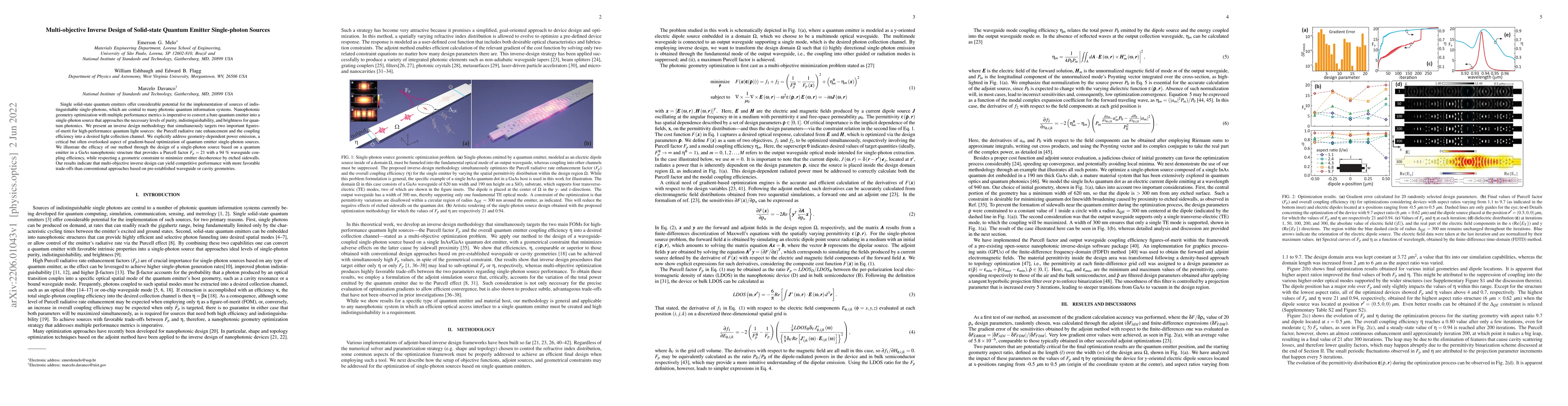 Thumbnail for Multi-objective Inverse Design of Solid-state Quantum Emitter
  Single-photon Sources