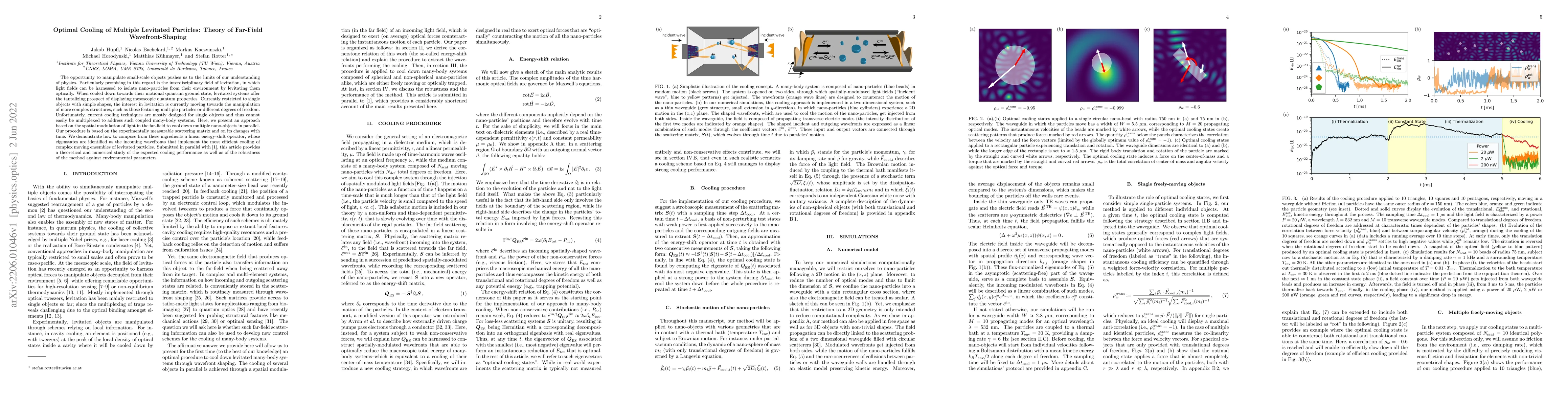 Thumbnail for Optimal Cooling of Multiple Levitated Particles: Theory of Far-Field
  Wavefront-Shaping