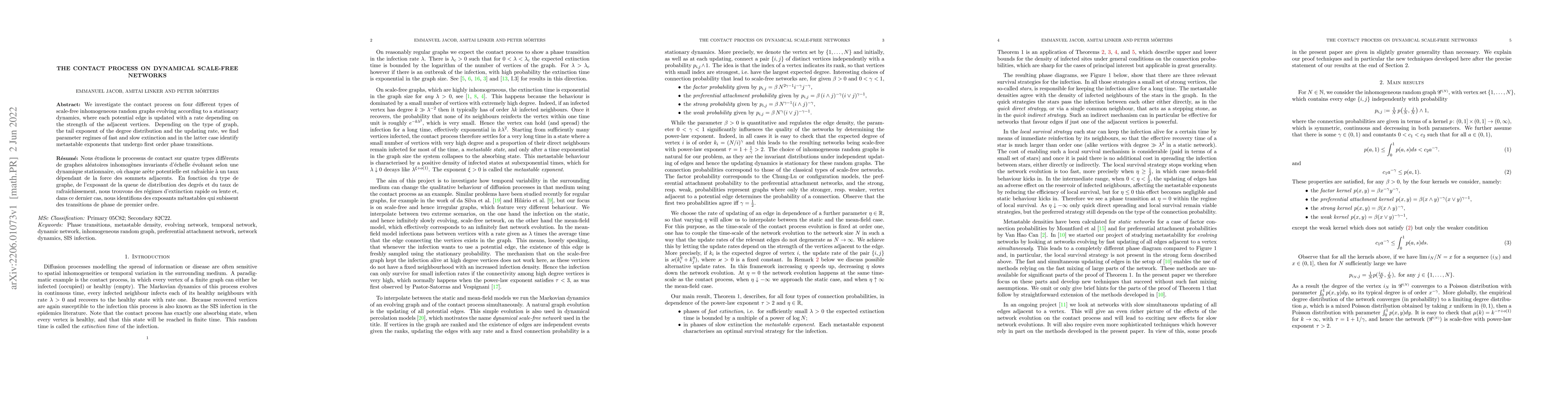 Thumbnail for The contact process on dynamical scale-free networks