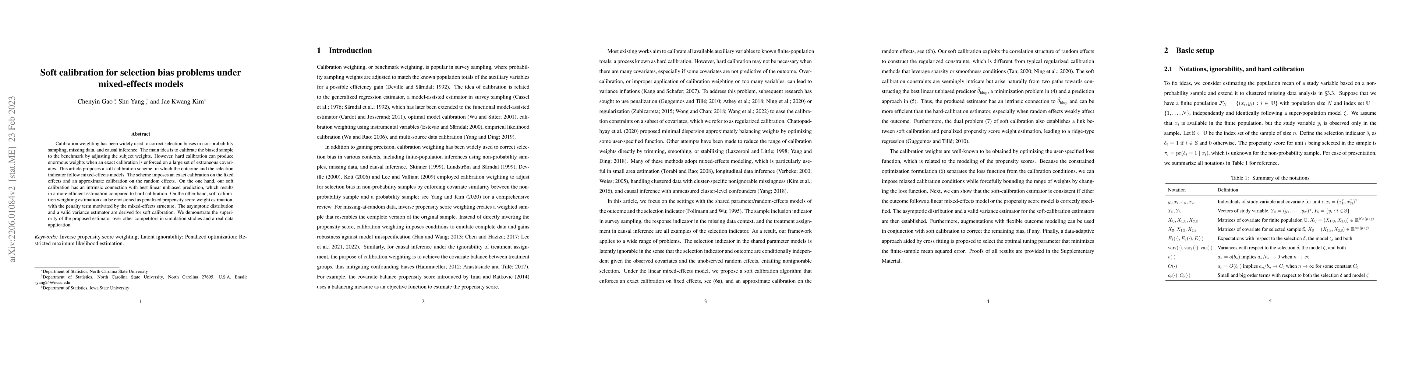 Thumbnail for Soft calibration for selection bias problems under mixed-effects models