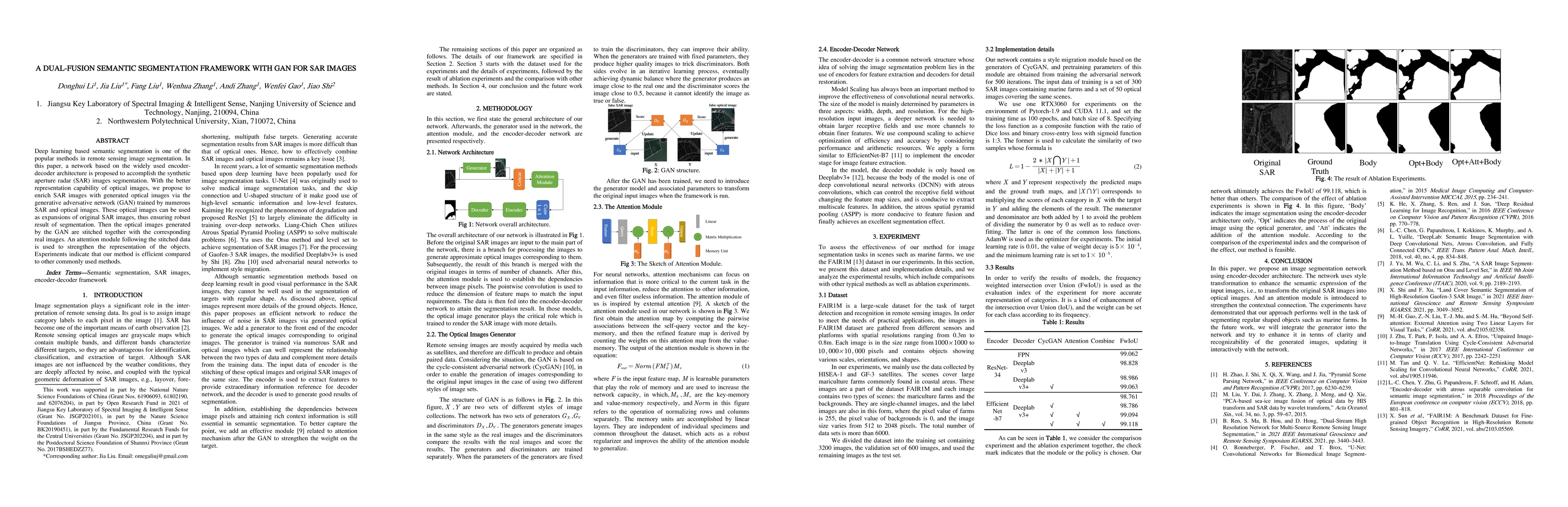 Thumbnail for A Dual-fusion Semantic Segmentation Framework With GAN For SAR Images