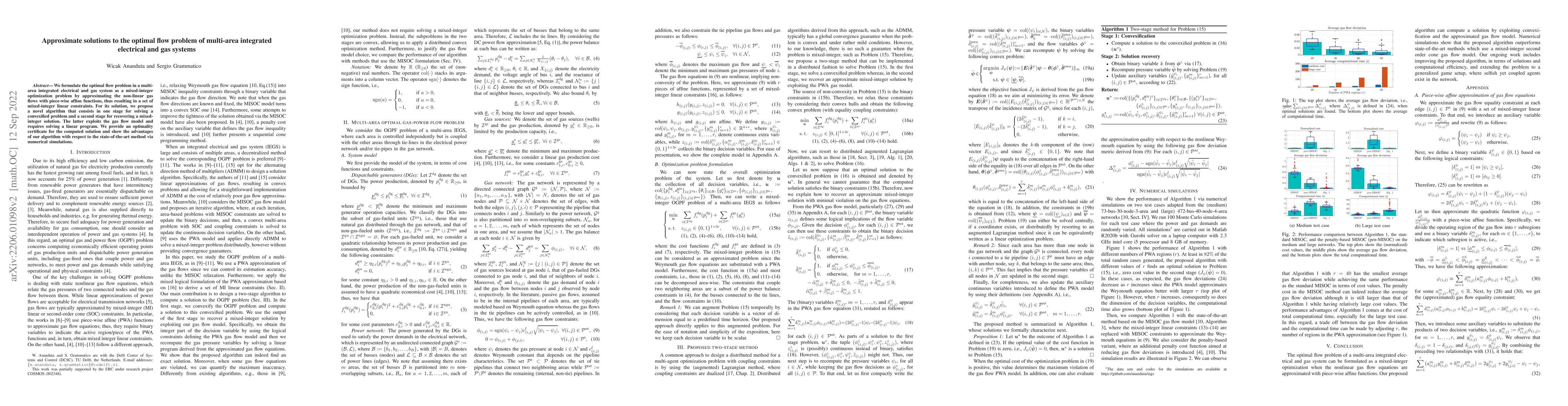 Thumbnail for Approximate solutions to the optimal flow problem of multi-area
  integrated electrical and gas systems