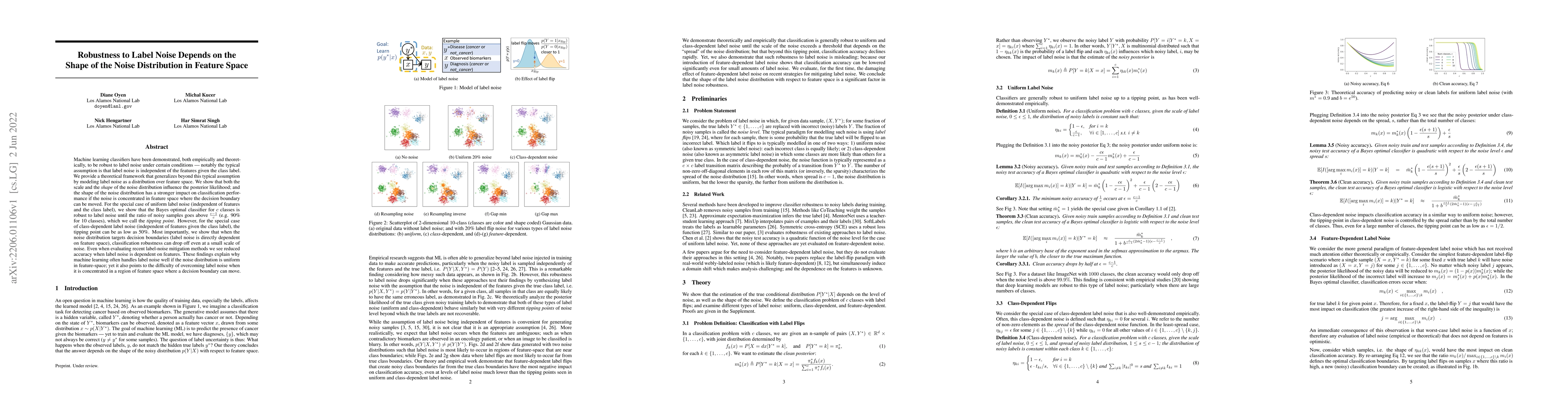 Thumbnail for Robustness to Label Noise Depends on the Shape of the Noise Distribution
  in Feature Space