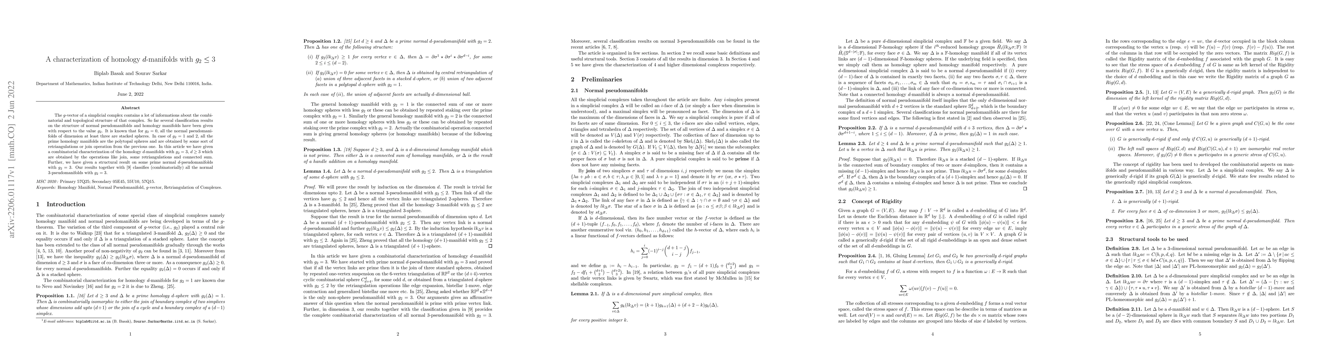 Thumbnail for A characterization of homology $d$-manifolds with $g_2\leq 3$