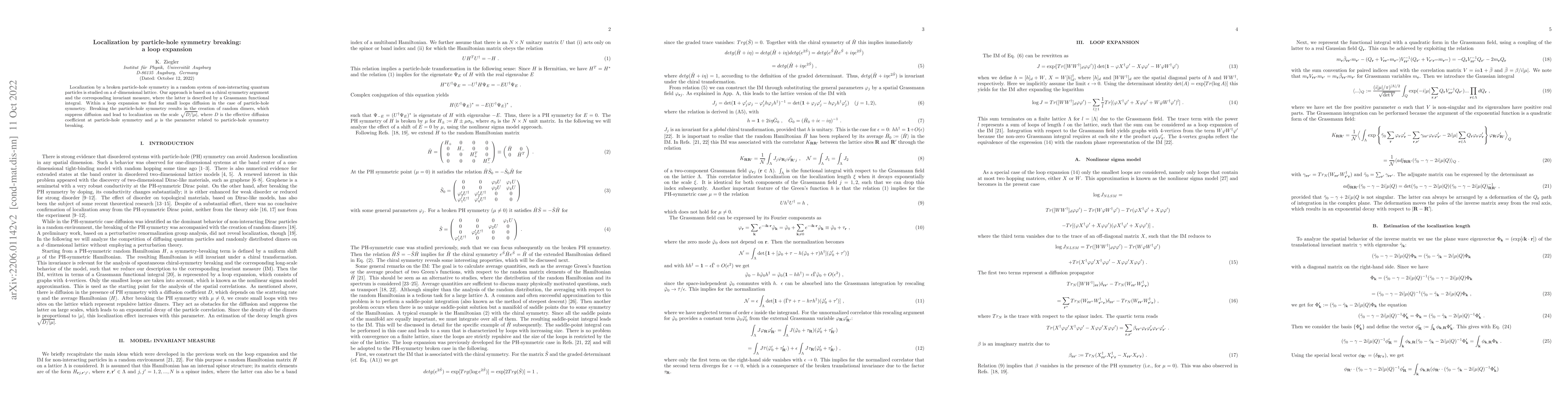 Thumbnail for Localization by particle-hole symmetry breaking: a loop expansion