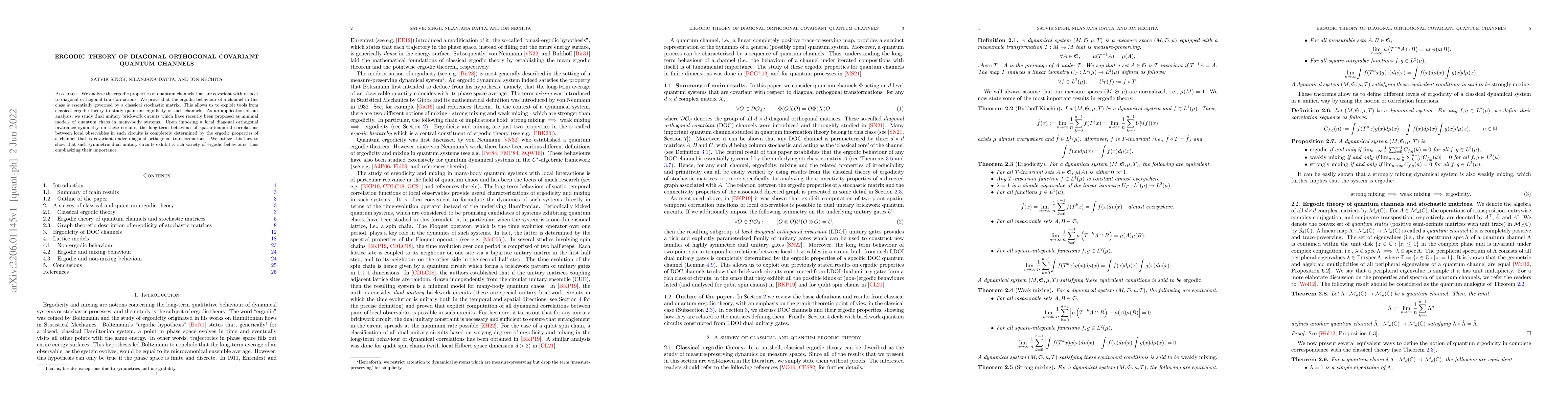 Thumbnail for Ergodic theory of diagonal orthogonal covariant quantum channels