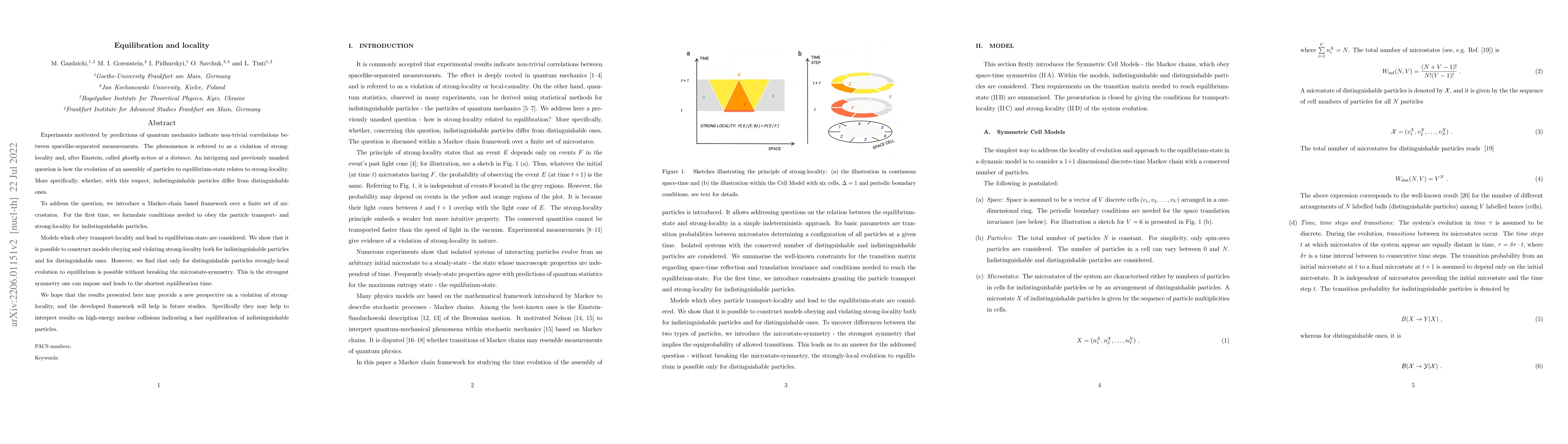 Thumbnail for Equilibration and locality