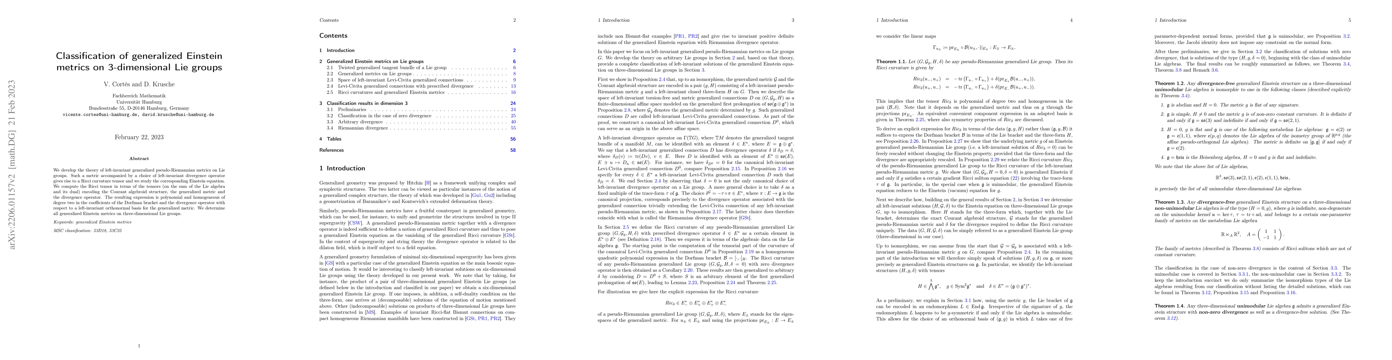 Thumbnail for Classification of generalized Einstein metrics on 3-dimensional Lie
  groups