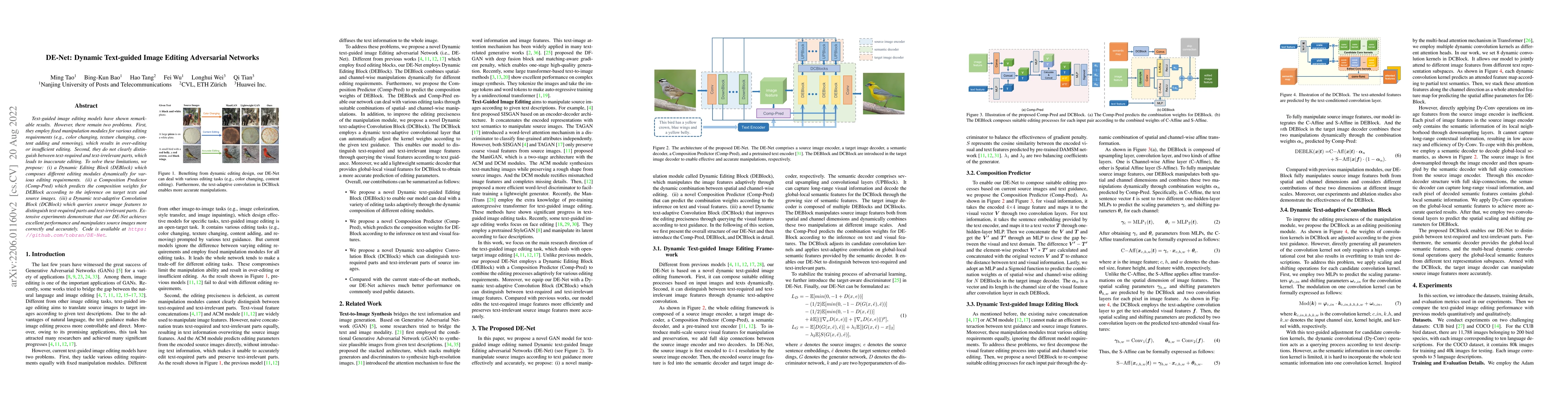 Thumbnail for DE-Net: Dynamic Text-guided Image Editing Adversarial Networks