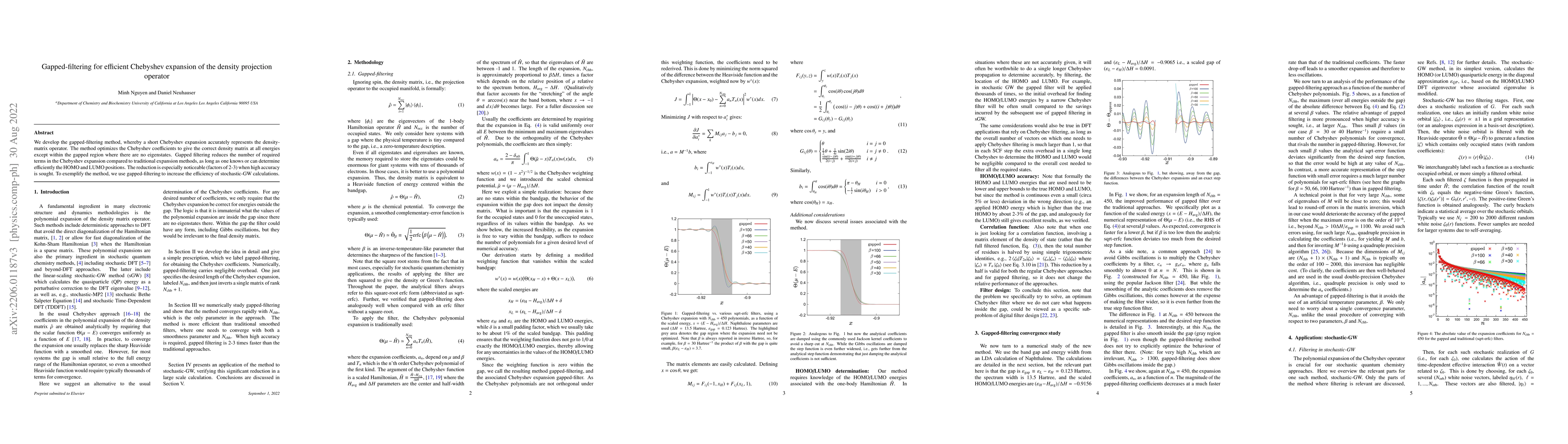 Thumbnail for Gapped-filtering for efficient Chebyshev expansion of the density
  projection operator
