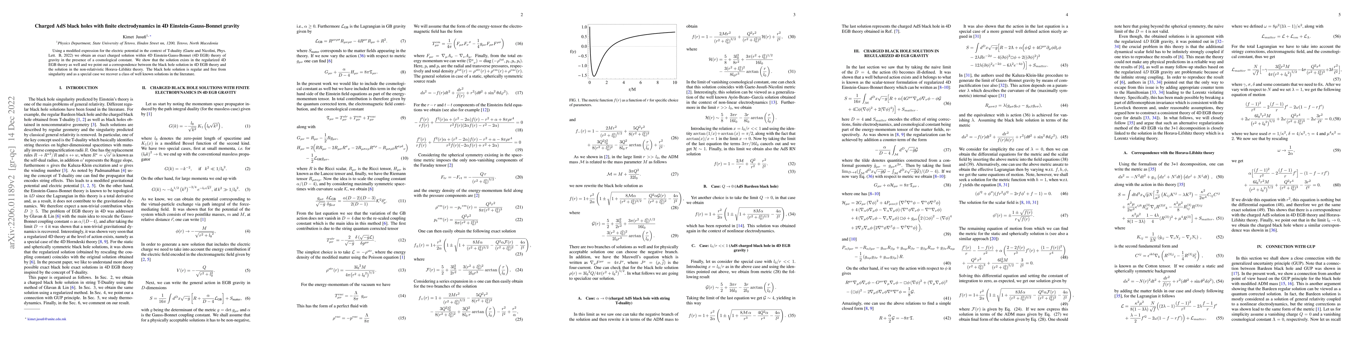 Thumbnail for Charged AdS black holes with finite electrodynamics in 4D
  Einstein-Gauss-Bonnet gravity